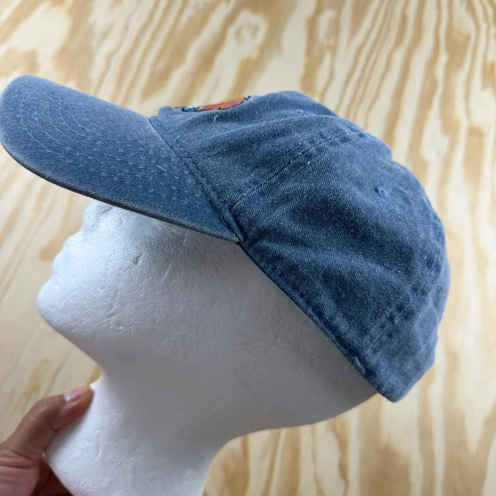Disney Dumbo Embroidered Washed Blue Denim Adjustable Dad Hat Baseball Cap